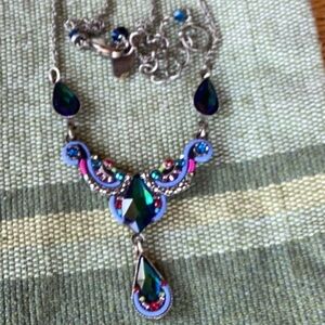 Firefly cobalt blue crystal necklace